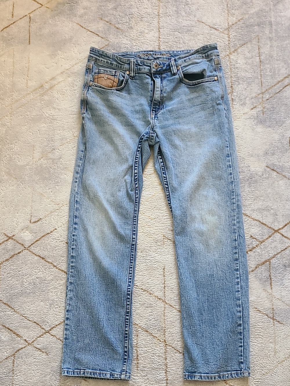 Cody James Jackson Jeans 33x32 Clover Leaf Wash Slim Straight Western Cowboy